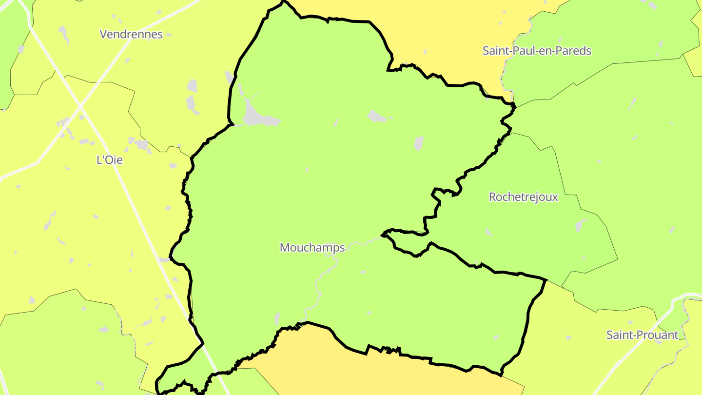 Carte des prix de l'immobilier Mouchamps