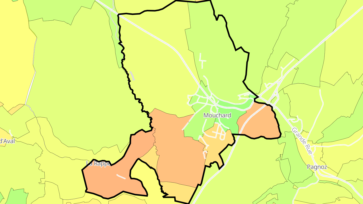 Carte des prix de l'immobilier Mouchard