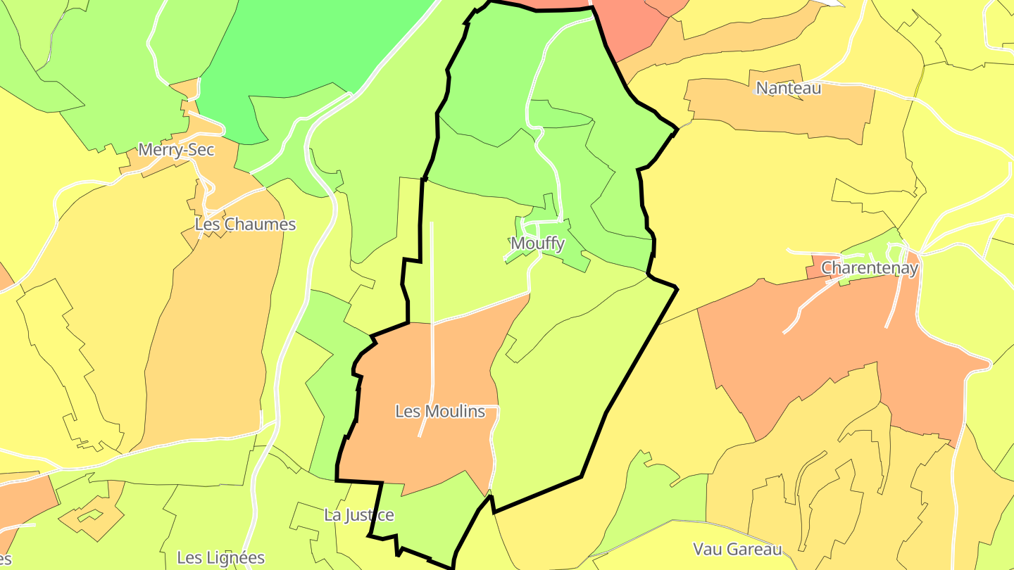 Carte des prix de l'immobilier Mouffy