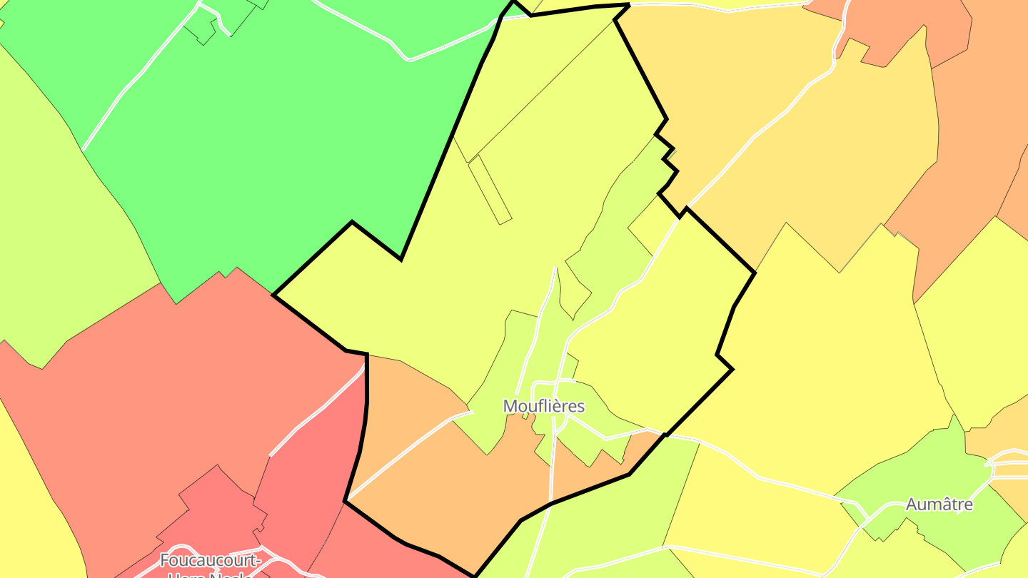 Carte des prix de l'immobilier Mouflières
