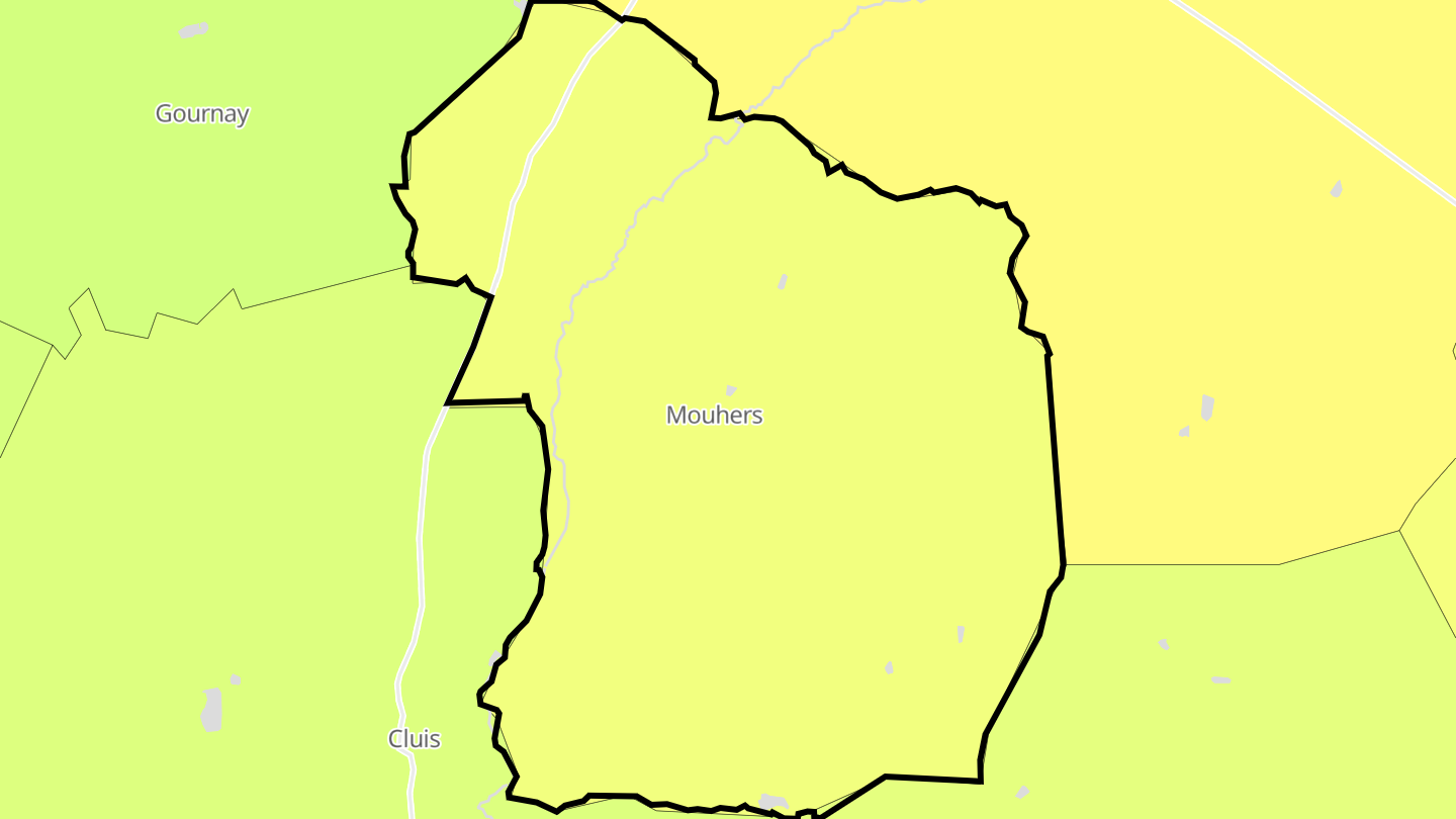 Carte des prix de l'immobilier Mouhers