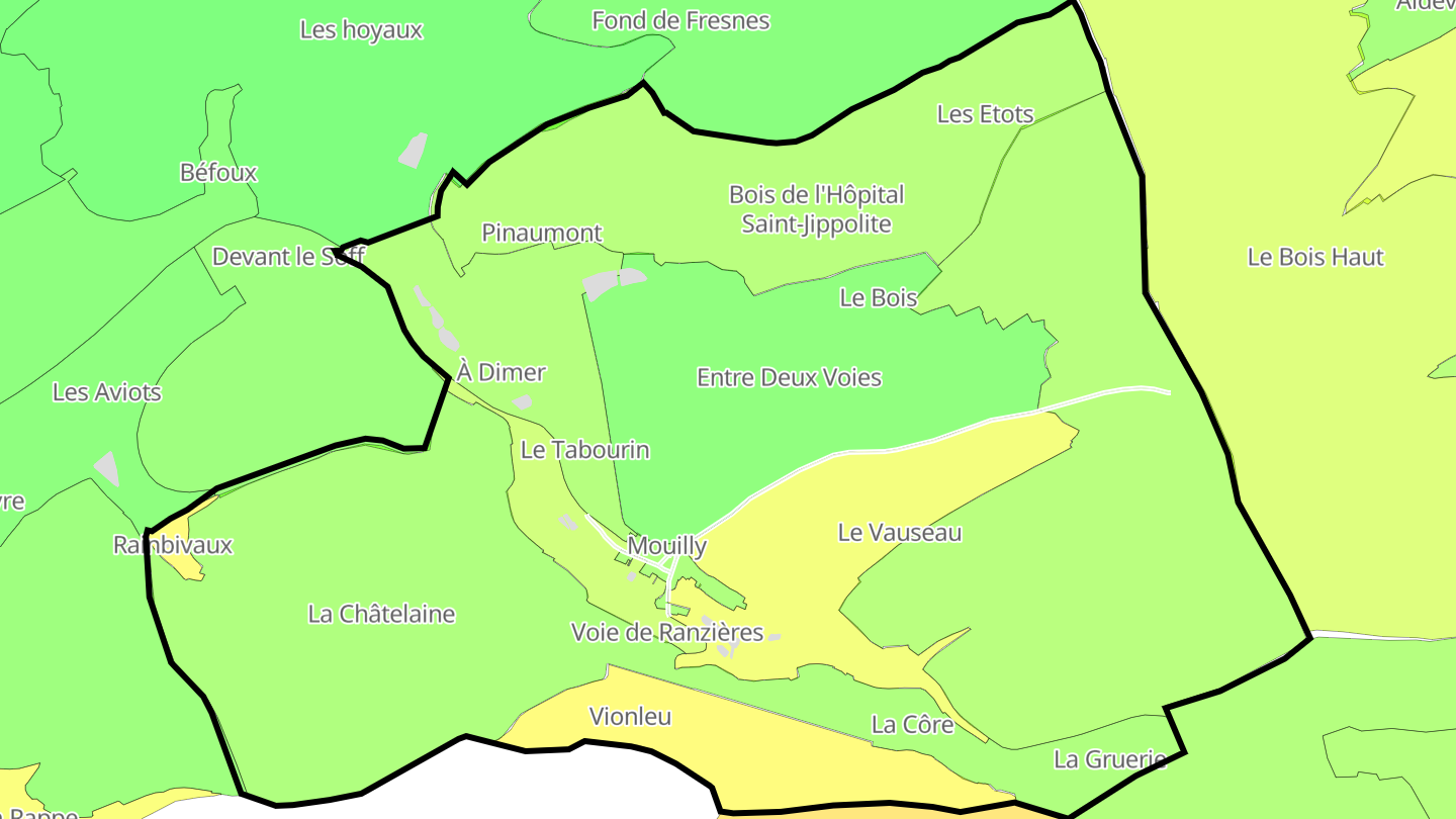 Carte des prix de l'immobilier Mouilly