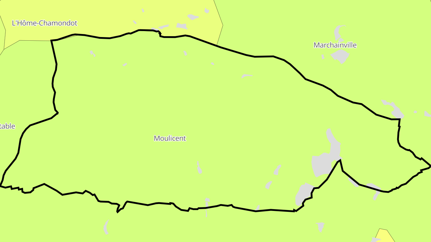 Carte des prix de l'immobilier Moulicent