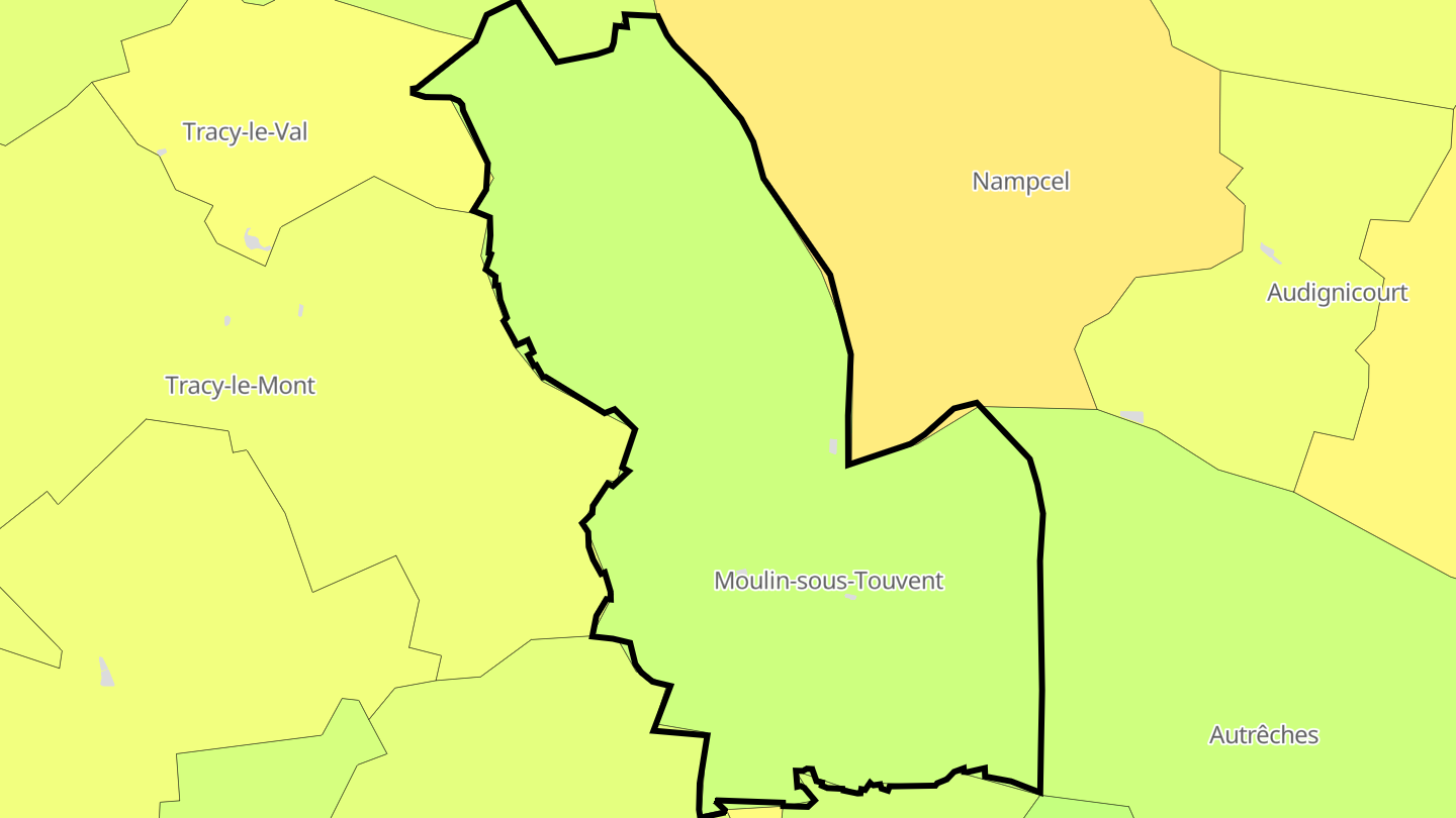Carte des prix de l'immobilier Moulin-sous-Touvent