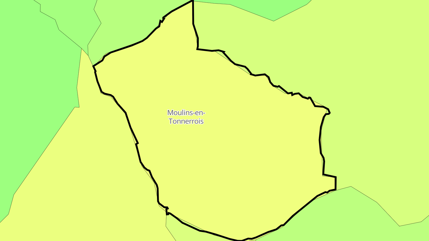 Carte des prix de l'immobilier Moulins-en-Tonnerrois