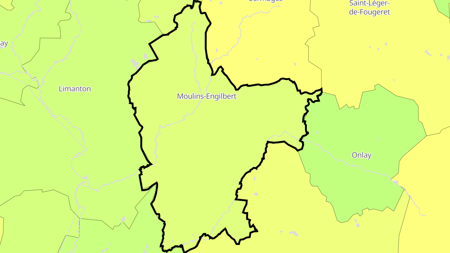 Carte des prix de l'immobilier Moulins-Engilbert