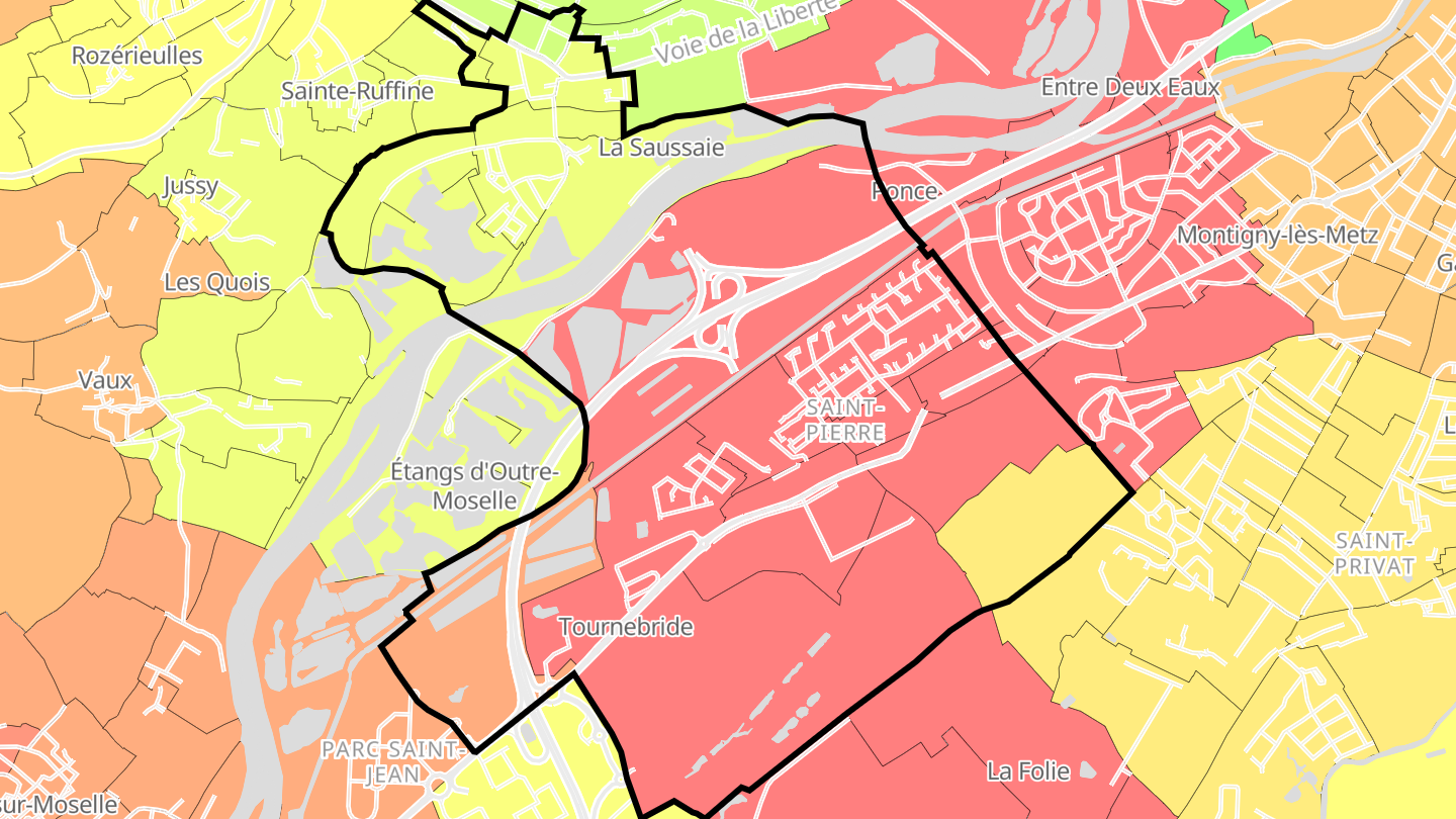 Carte des prix de l'immobilier Moulins-lès-Metz