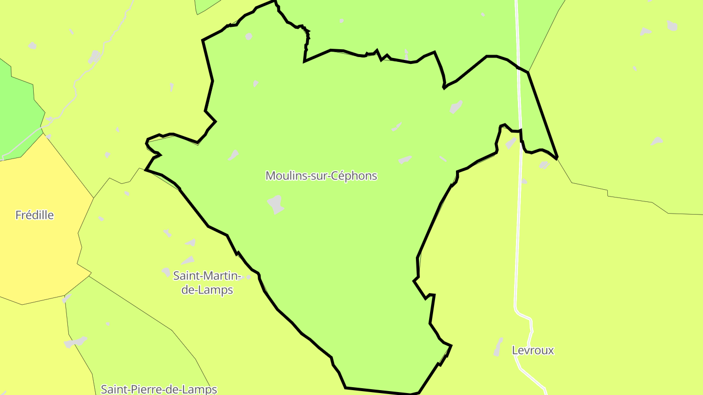 Carte des prix de l'immobilier Moulins-sur-Céphons