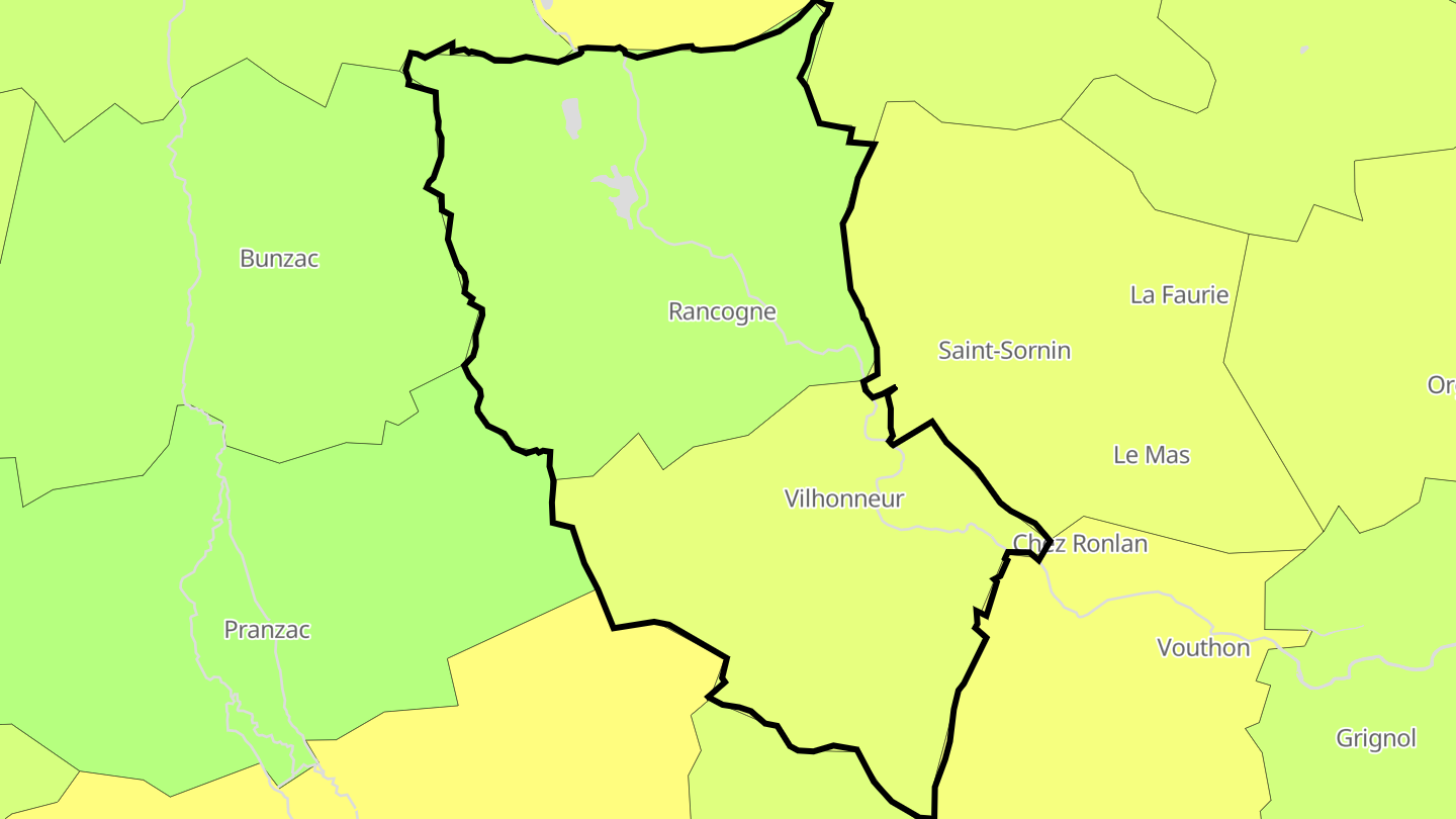 Carte des prix de l'immobilier Moulins-sur-Tardoire