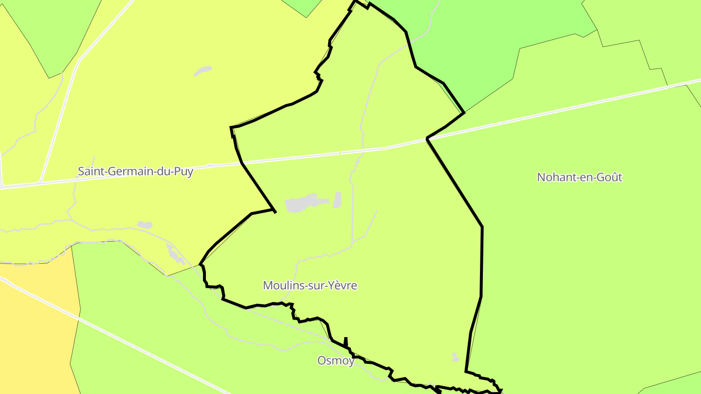 Carte des prix de l'immobilier Moulins-sur-Yèvre