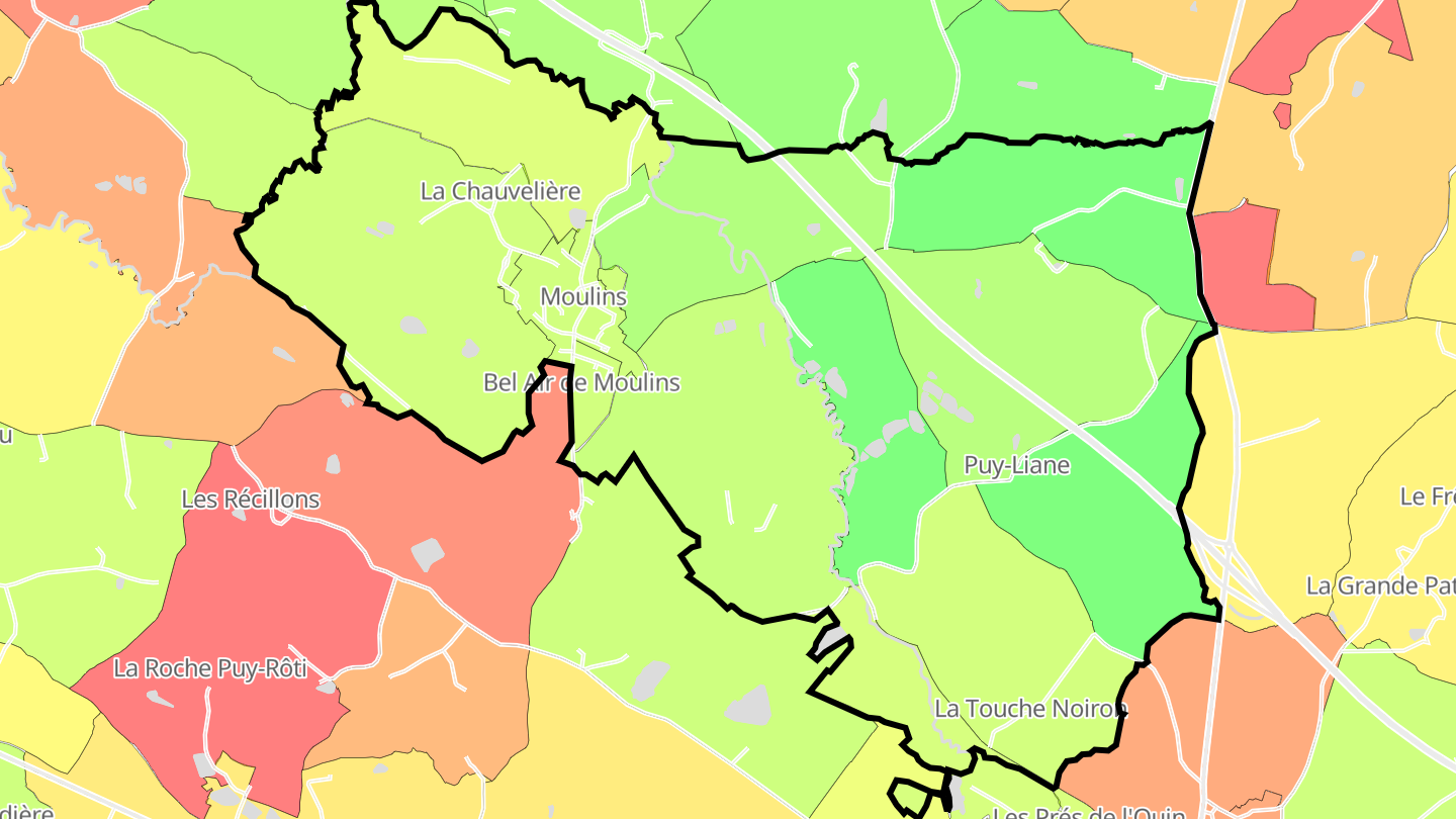 Carte des prix de l'immobilier Moulins
