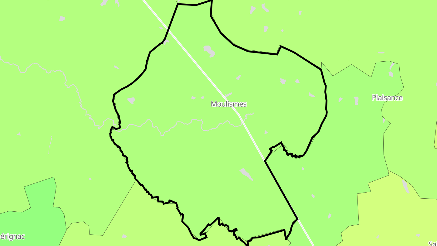 Carte des prix de l'immobilier Moulismes