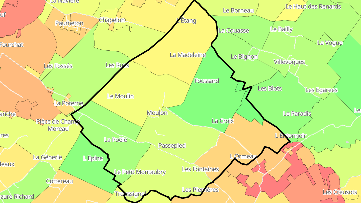Carte des prix de l'immobilier Moulon