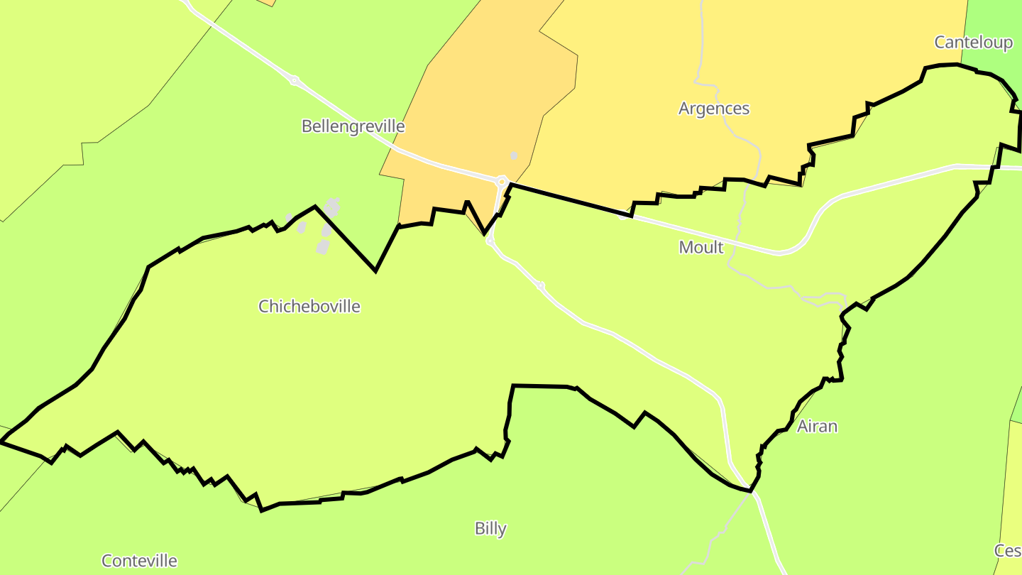 Carte des prix de l'immobilier Moult-Chicheboville