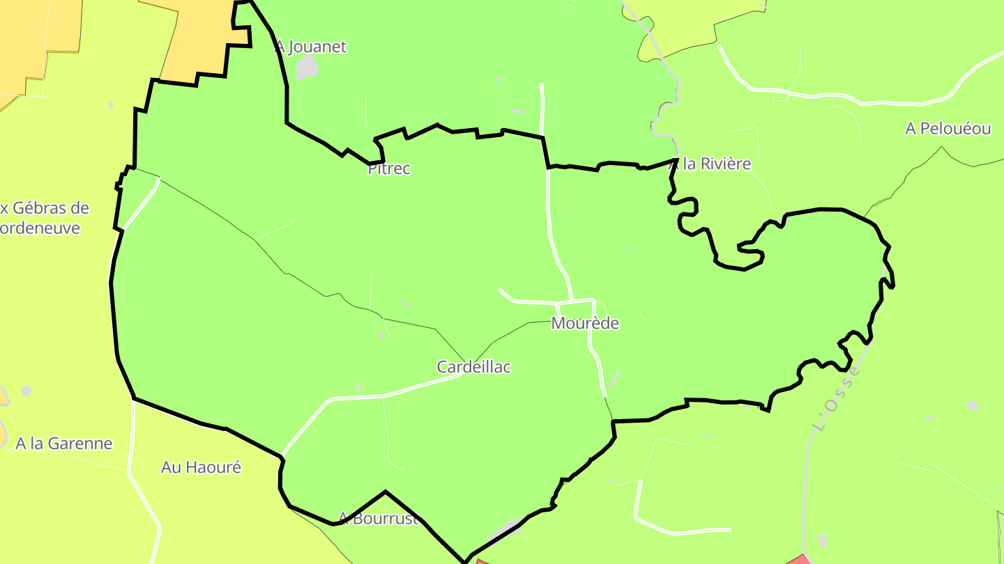 Carte des prix de l'immobilier Mourède