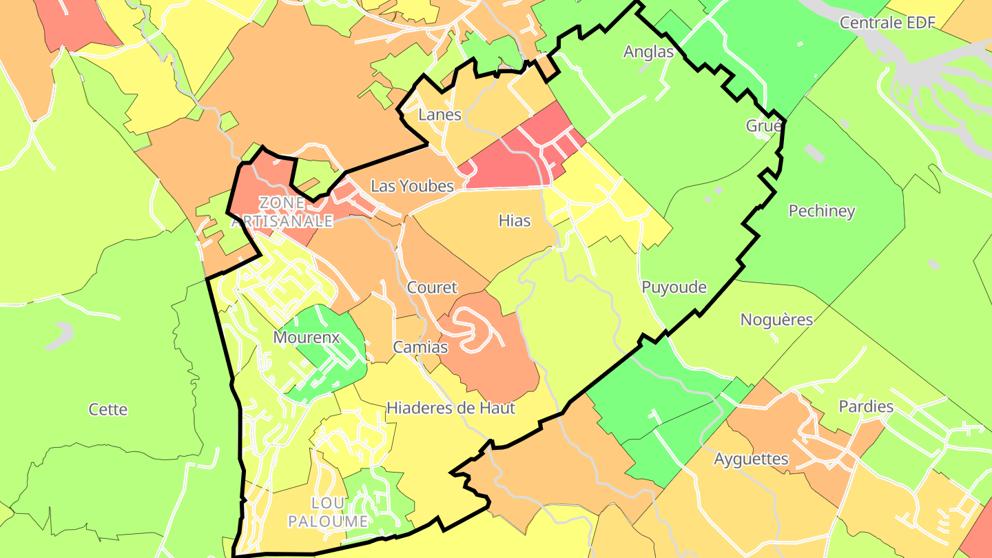 Carte des prix de l'immobilier Mourenx