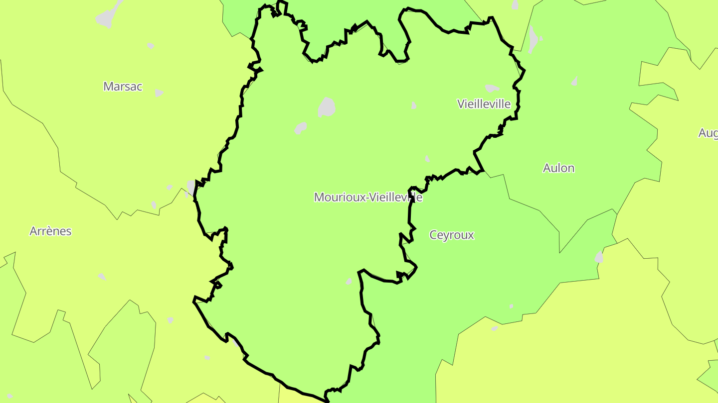 Carte des prix de l'immobilier Mourioux-Vieilleville