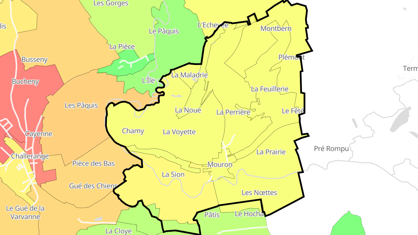 Carte des prix de l'immobilier Mouron