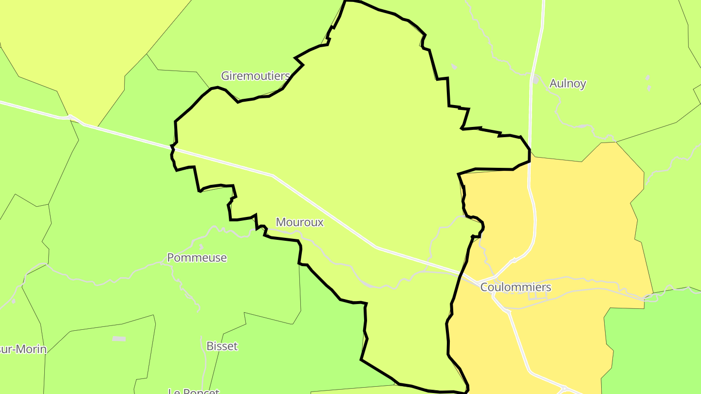 Carte des prix de l'immobilier Mouroux