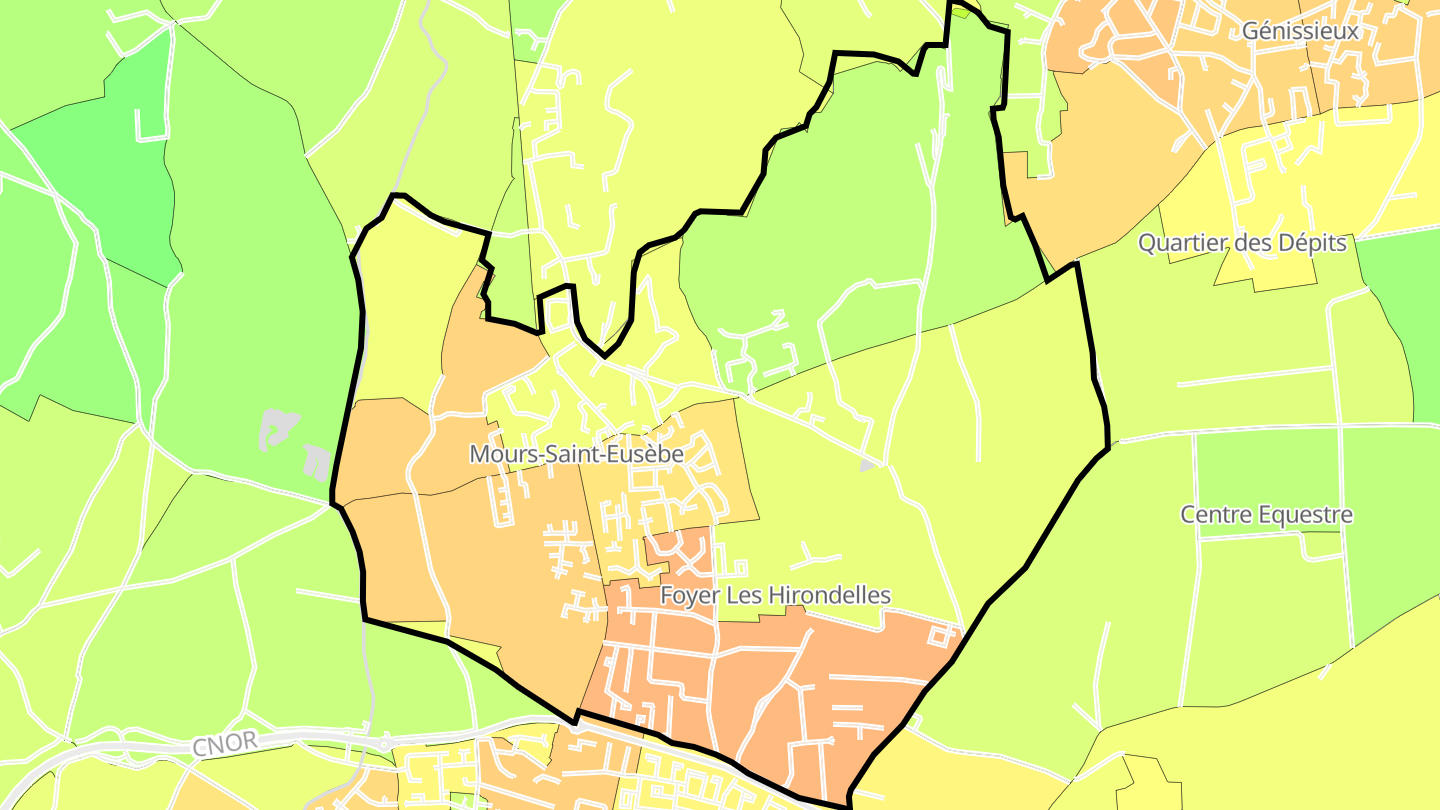 Carte des prix de l'immobilier Mours-Saint-Eusèbe