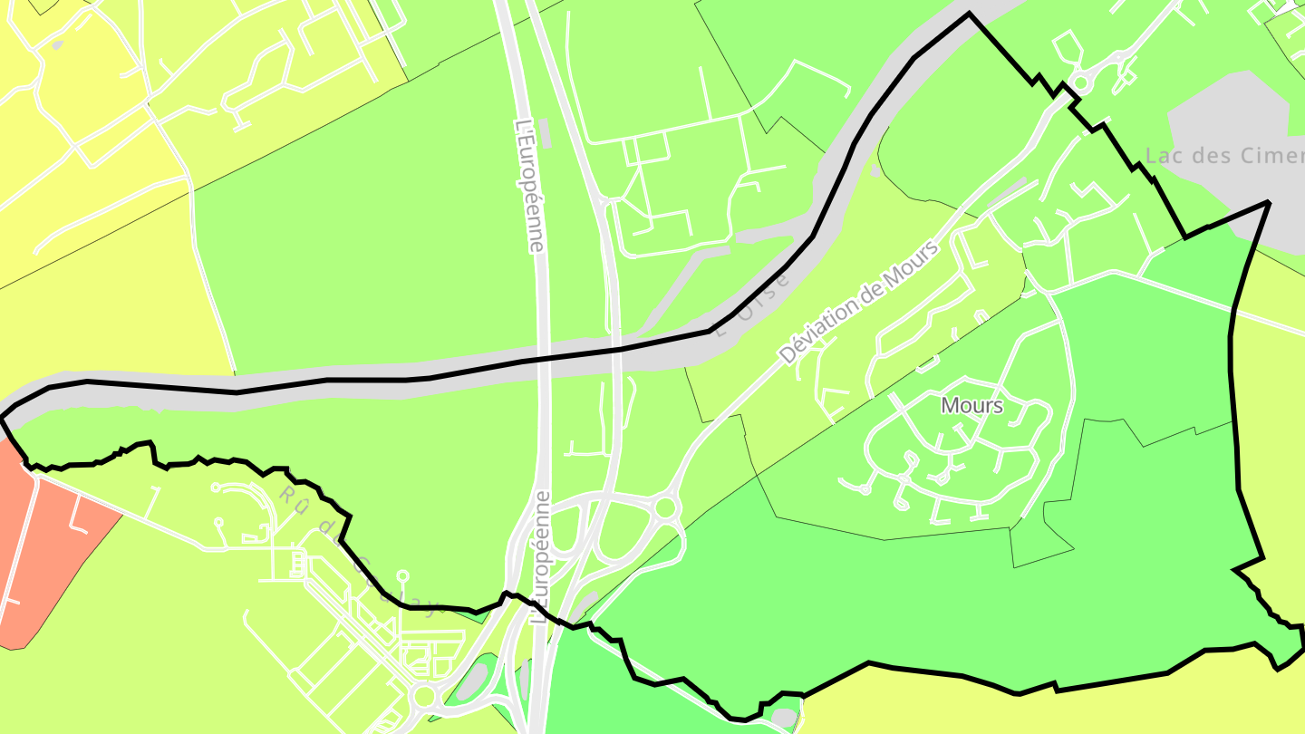 Carte des prix de l'immobilier Mours