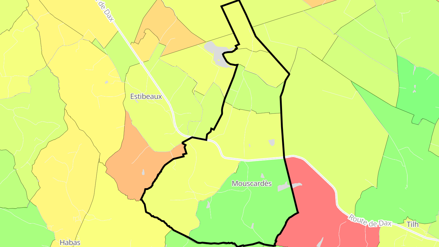 Carte des prix de l'immobilier Mouscardès