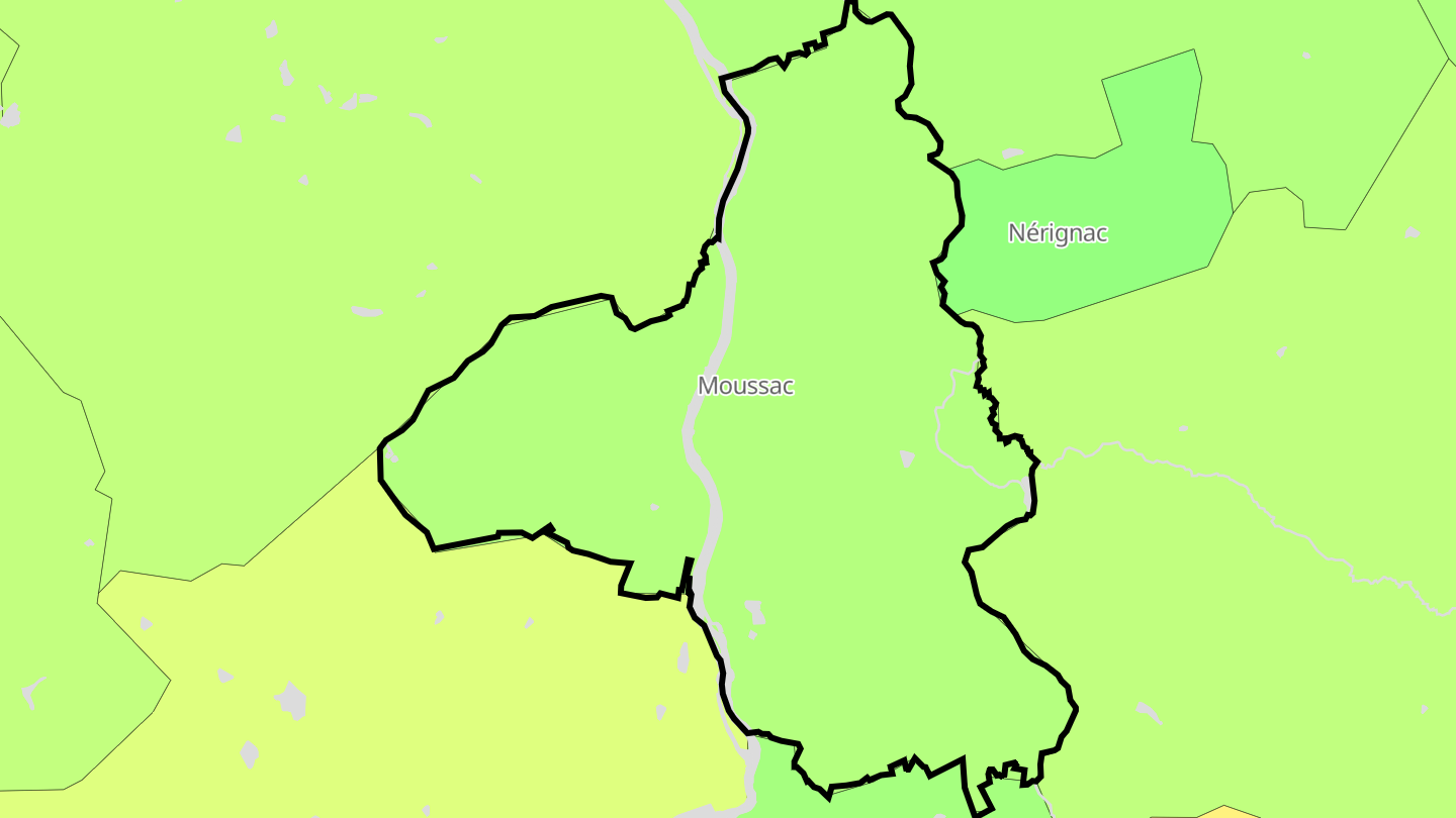Carte des prix de l'immobilier Moussac