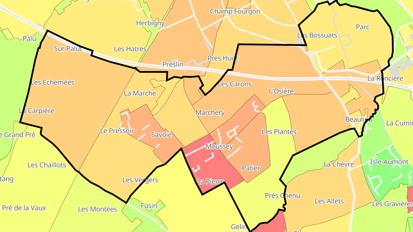 Carte des prix de l'immobilier Moussey