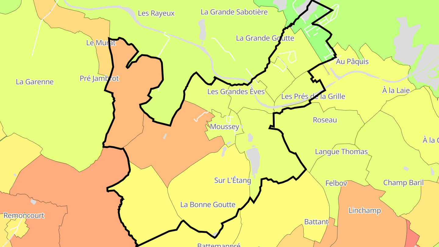 Carte des prix de l'immobilier Moussey