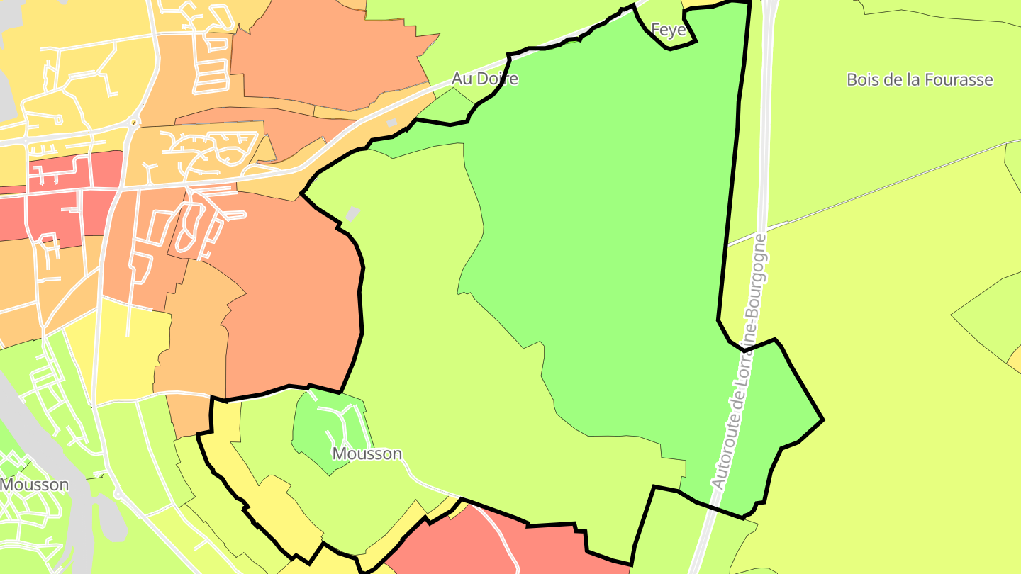 Carte des prix de l'immobilier Mousson