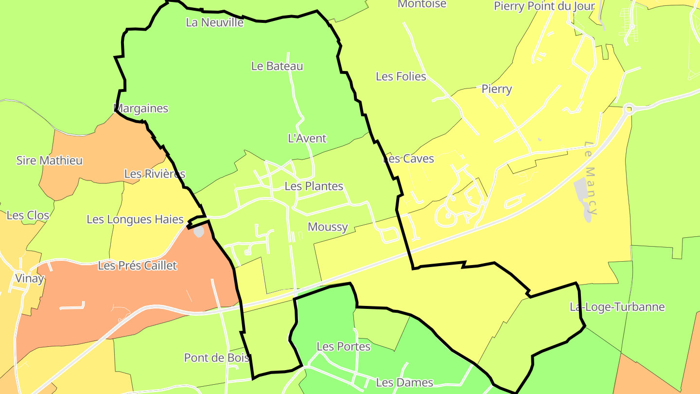 Carte des prix de l'immobilier Moussy