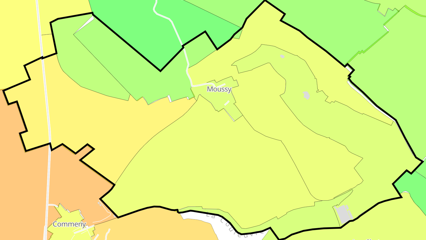 Carte des prix de l'immobilier Moussy