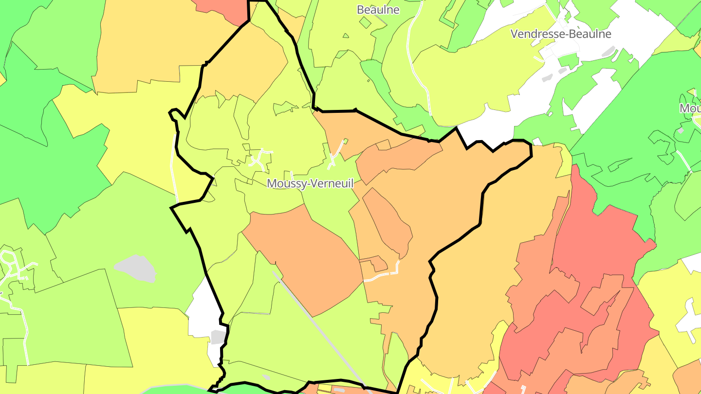 Carte des prix de l'immobilier Moussy-Verneuil