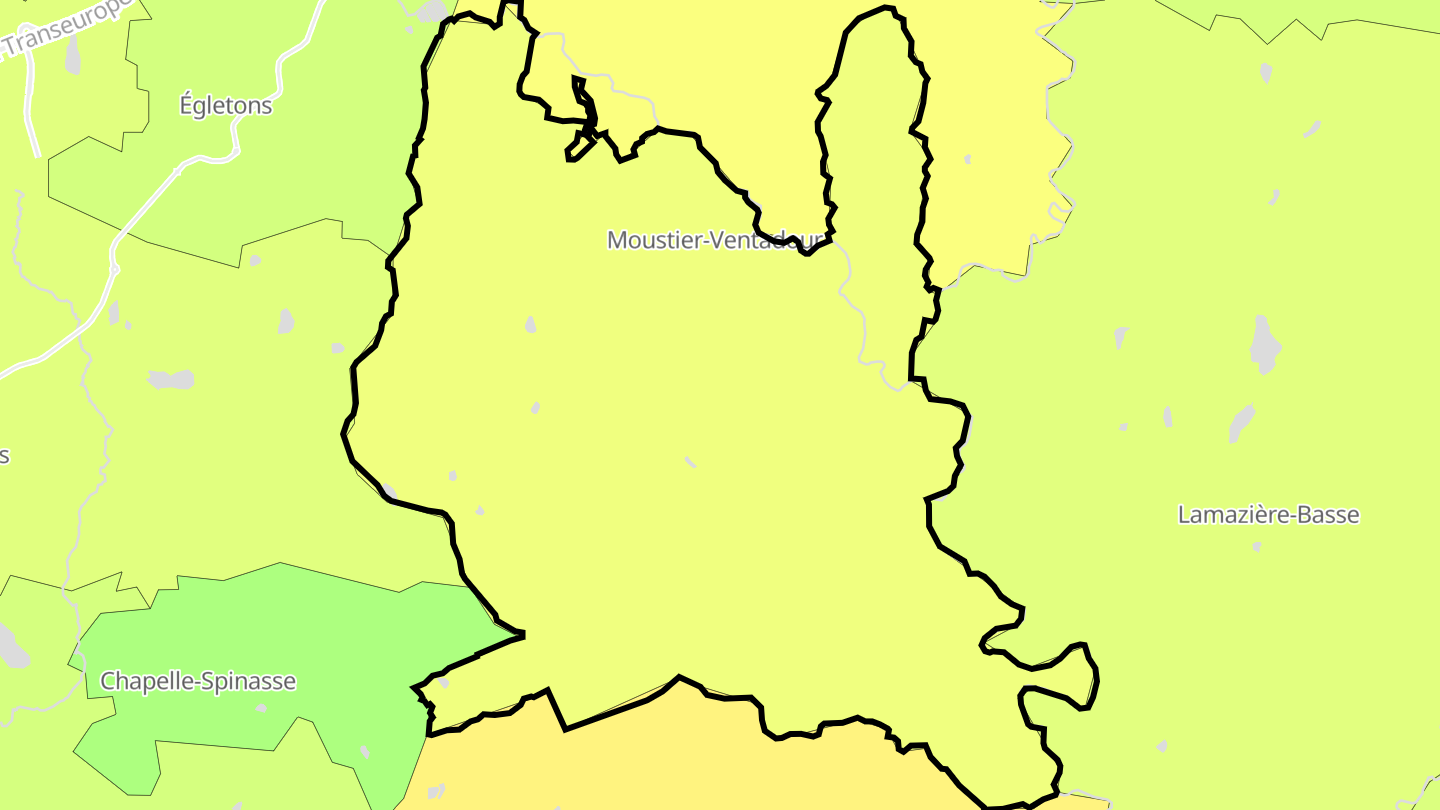 Carte des prix de l'immobilier Moustier-Ventadour