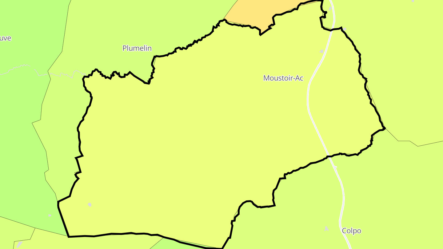 Carte des prix de l'immobilier Moustoir-Ac