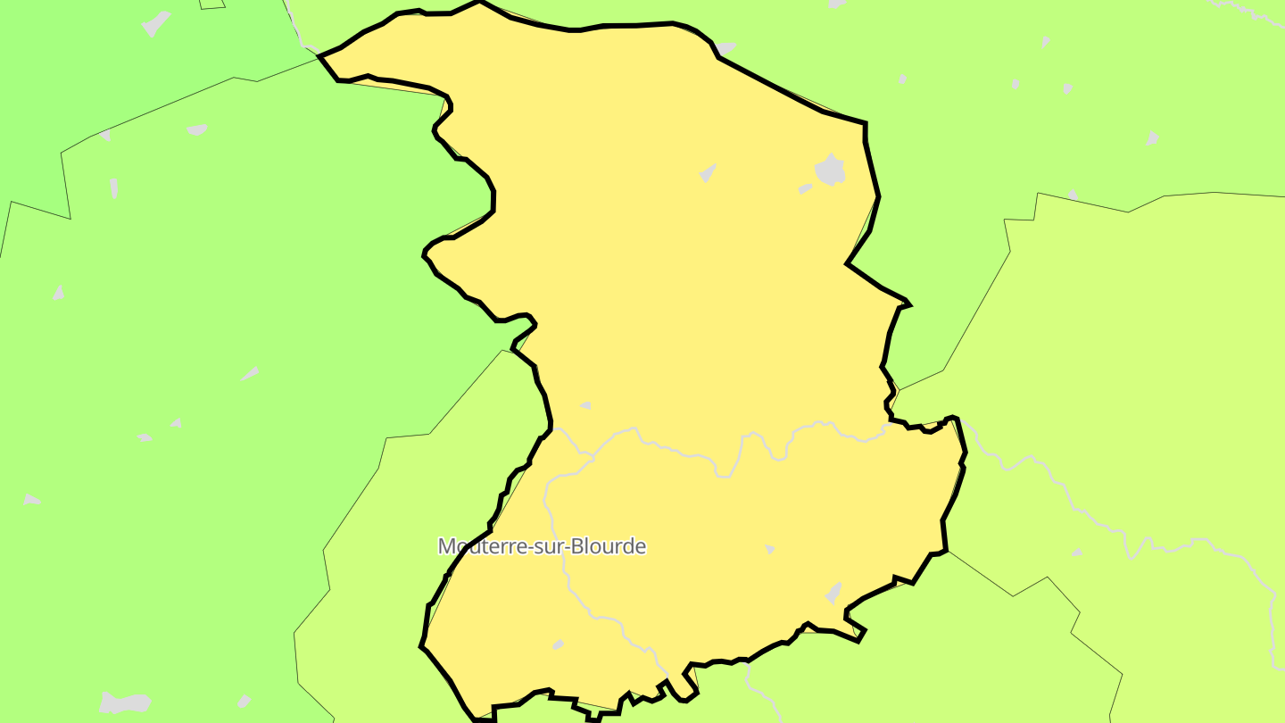 Carte des prix de l'immobilier Mouterre-sur-Blourde