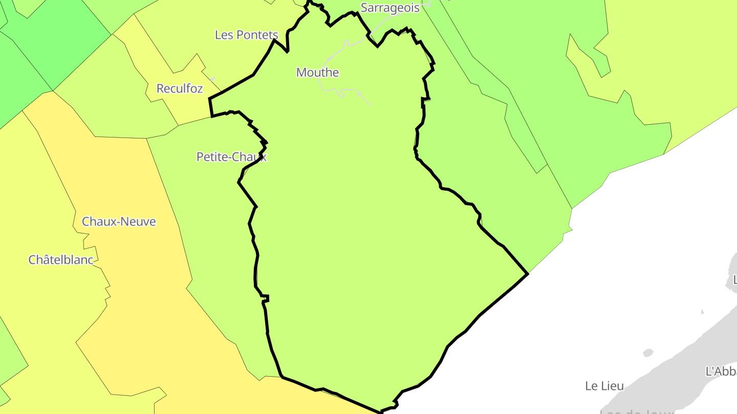 Carte des prix de l'immobilier Mouthe