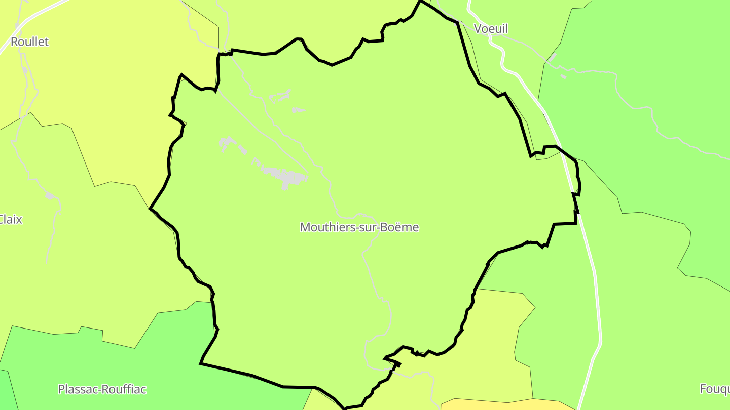 Carte des prix de l'immobilier Mouthiers-sur-Boëme