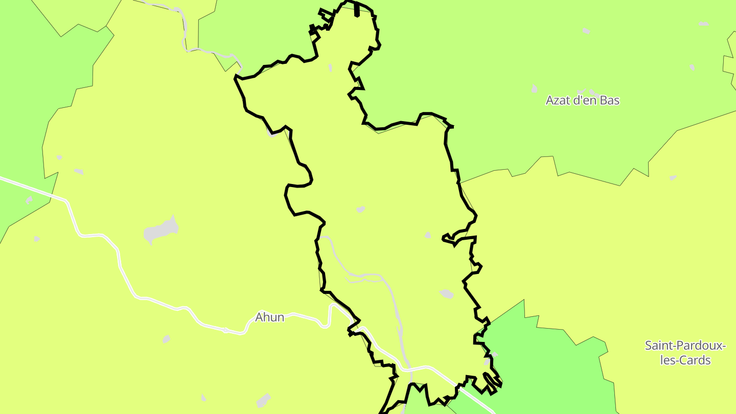 Carte des prix de l'immobilier Moutier-d'Ahun