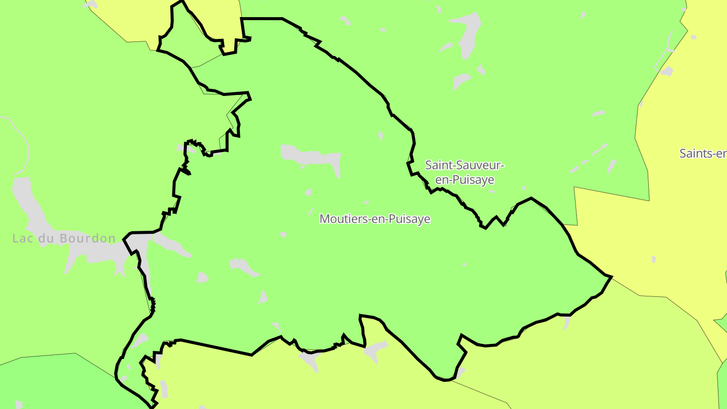 Carte des prix de l'immobilier Moutiers-en-Puisaye