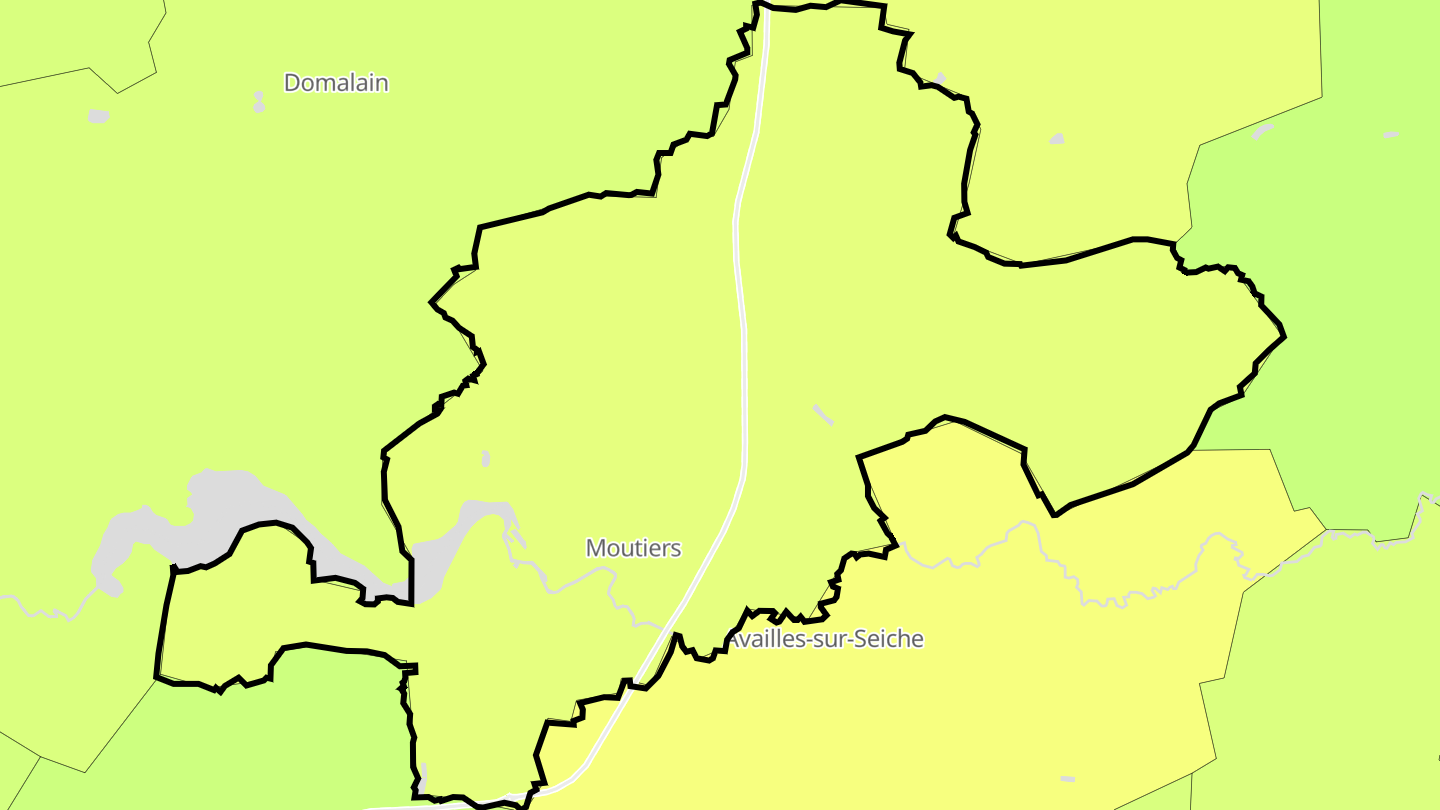 Carte des prix de l'immobilier Moutiers