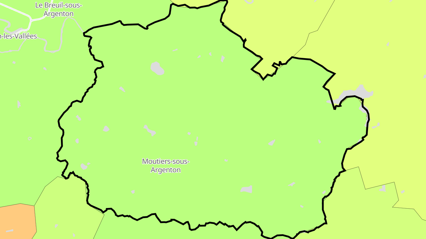 Carte des prix de l'immobilier Moutiers-sous-Argenton