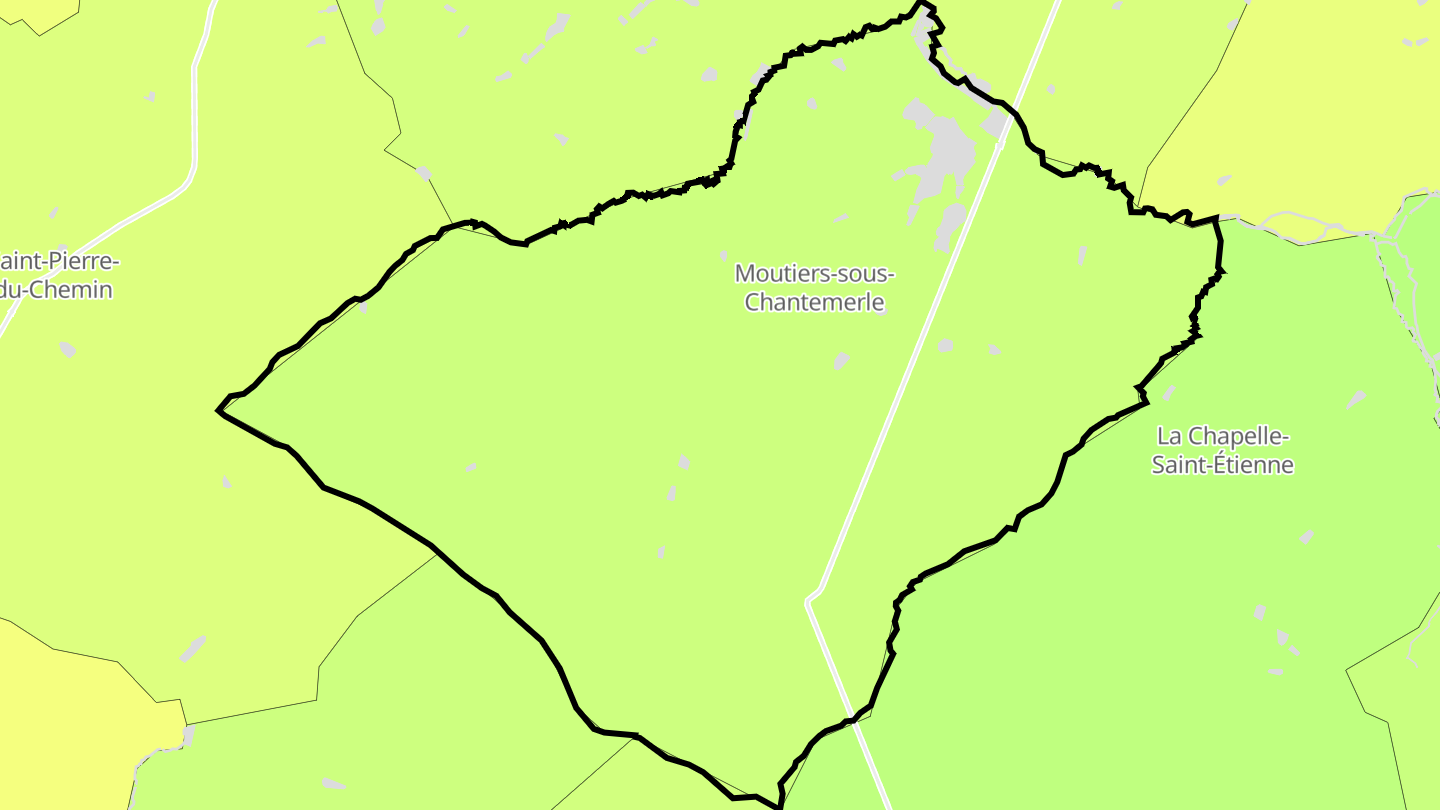 Carte des prix de l'immobilier Moutiers-sous-Chantemerle