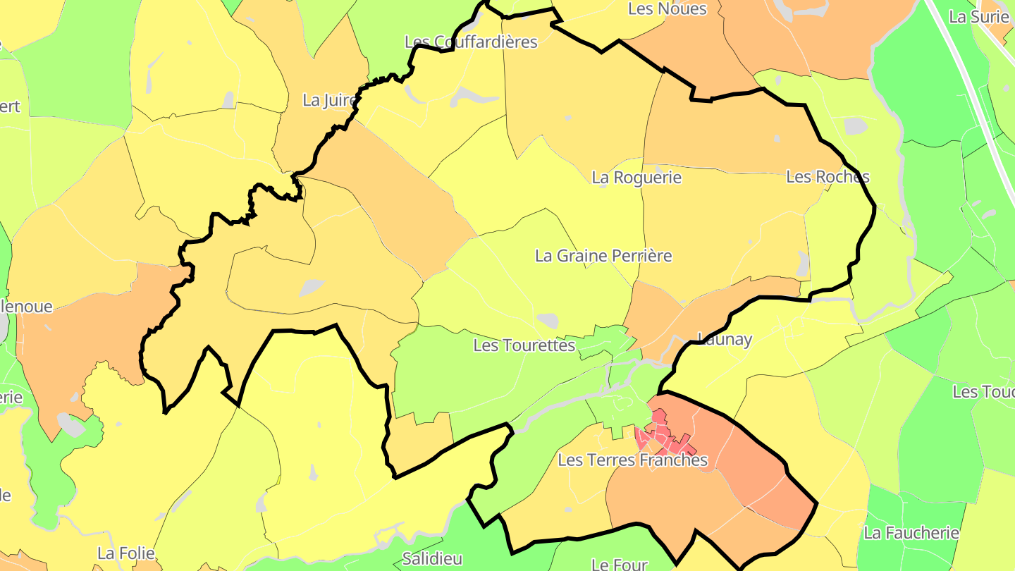 Carte des prix de l'immobilier Moutiers-sur-le-Lay