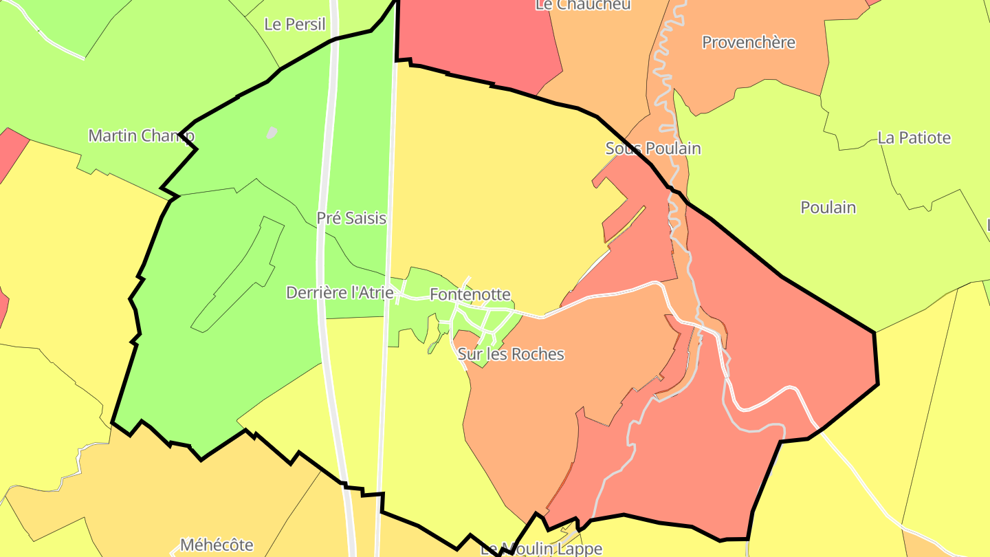 Carte des prix de l'immobilier Moutrot