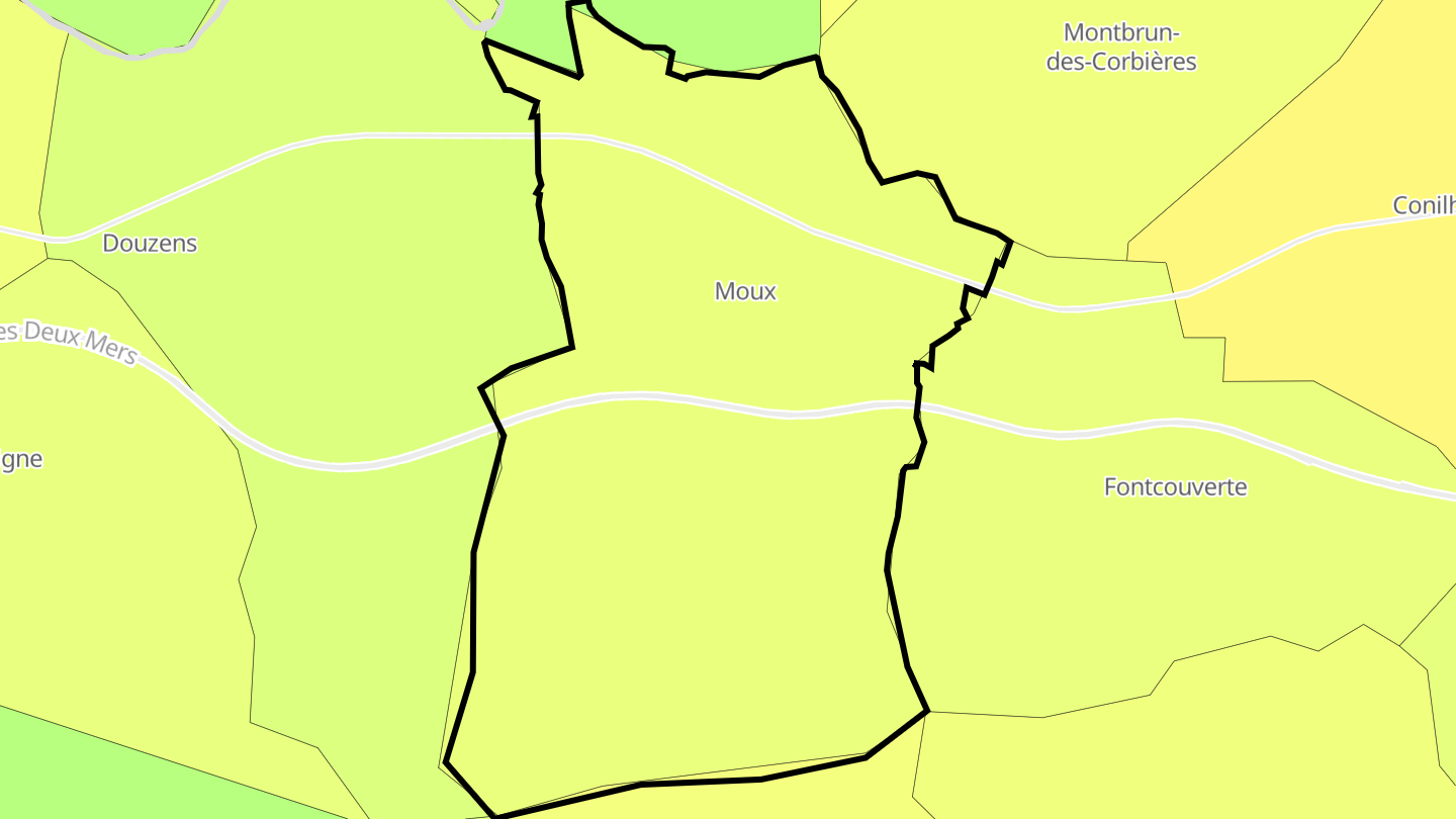 Carte des prix de l'immobilier Moux