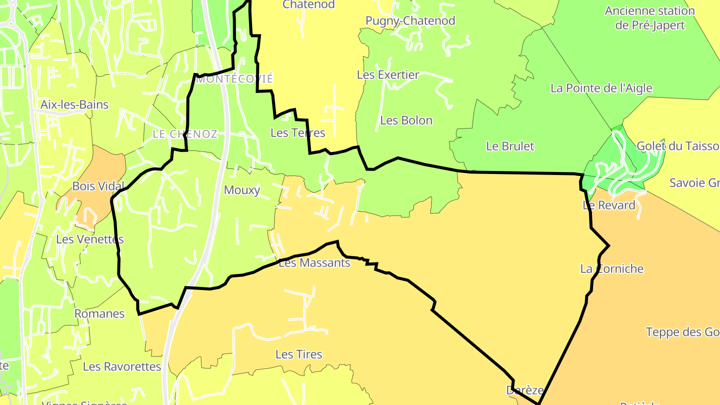 Carte des prix de l'immobilier Mouxy