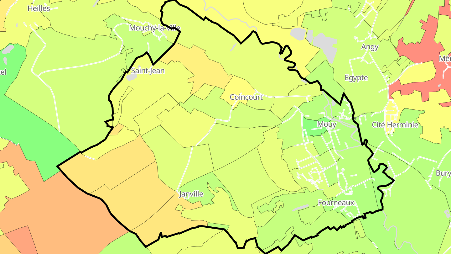 Carte des prix de l'immobilier Mouy
