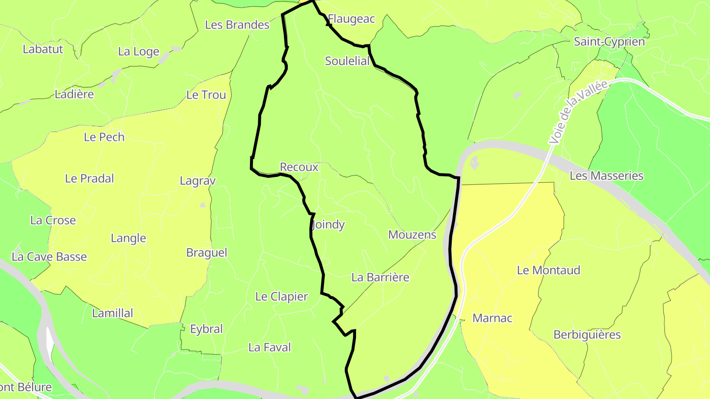 Carte des prix de l'immobilier Mouzens
