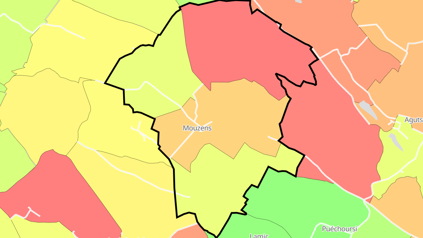 Carte des prix de l'immobilier Mouzens